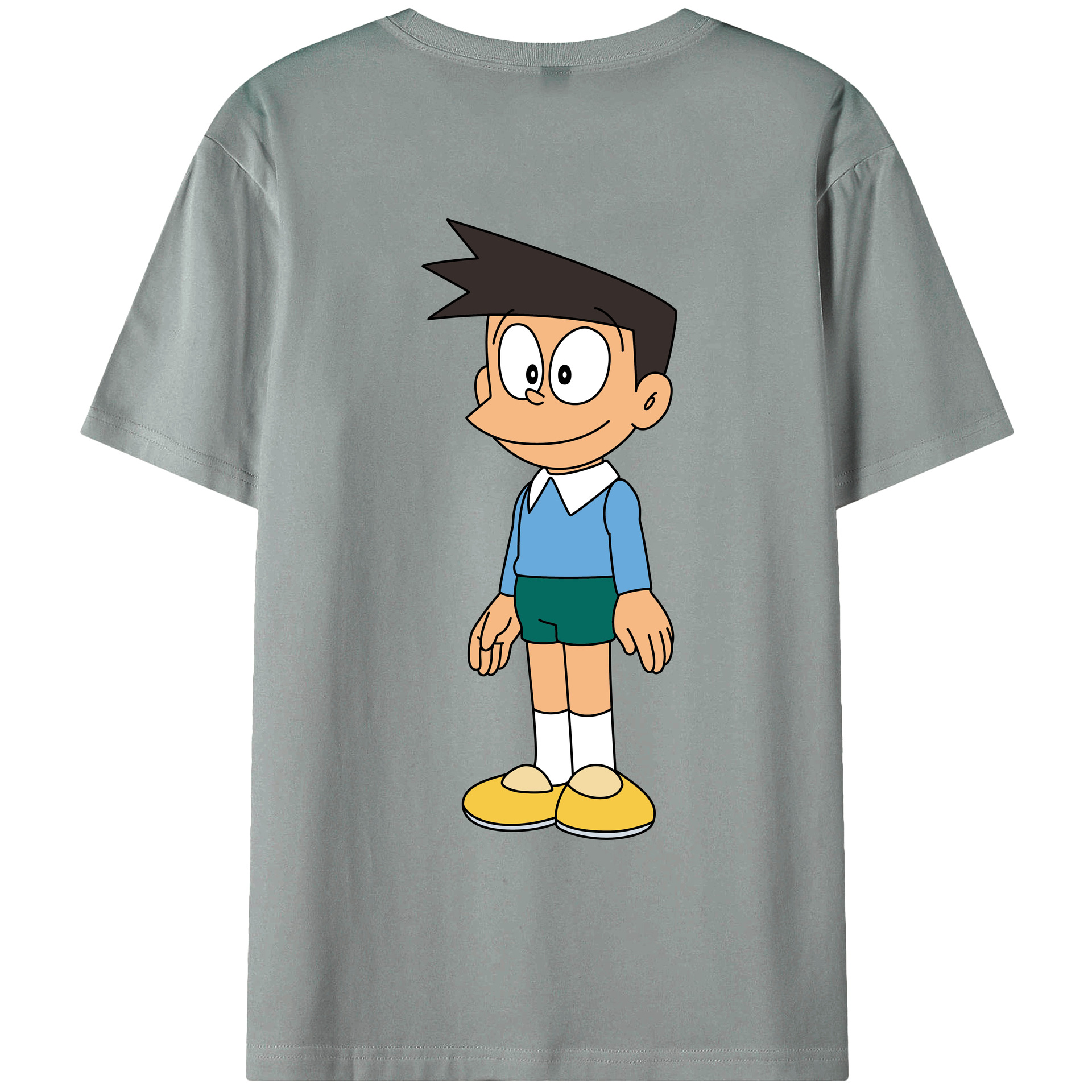 （画像用） ドラえもん 骨川 スネ夫 Doraemon Honekawa Suneo 綿100％ メンズ半袖Tシャツ（バックプリント） 通気性